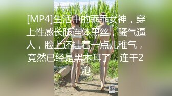 [MP4]生活中的乖乖女神，穿上性感长腿连体黑丝，骚气逼人，脸上还挂着一点儿稚气，竟然已经是黑木耳了，连干2炮