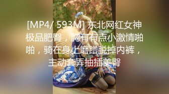 [MP4/ 593M] 东北网红女神极品肥臀，胸有有点小激情啪啪，骑在身上磨蹭脱掉内裤，主动套弄抽插美臀