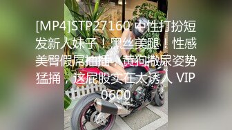 [MP4]STP27160 中性打扮短发新人妹子！黑丝美腿！性感美臀假屌抽插，黄狗撒尿姿势猛捅，这屁股实在太诱人 VIP0600