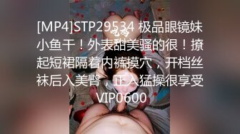 [MP4]STP29534 极品眼镜妹小鱼干！外表甜美骚的很！撩起短裙隔着内裤摸穴，开档丝袜后入美臀，正入猛操很享受 VIP0600