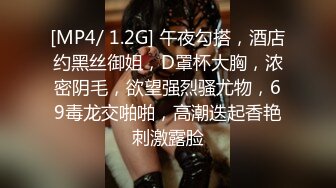 [MP4/ 1.2G] 午夜勾搭，酒店约黑丝御姐，D罩杯大胸，浓密阴毛，欲望强烈骚尤物，69毒龙交啪啪，高潮迭起香艳刺激露脸